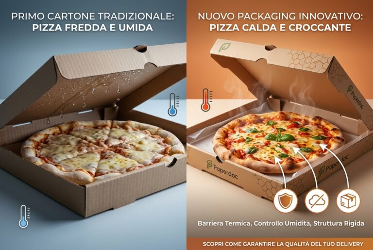 packaging pizza che mantiene la temperatura durante il delivery